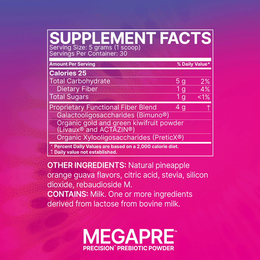 MegaPre Powder by Microbiome Labs Supplement Facts
