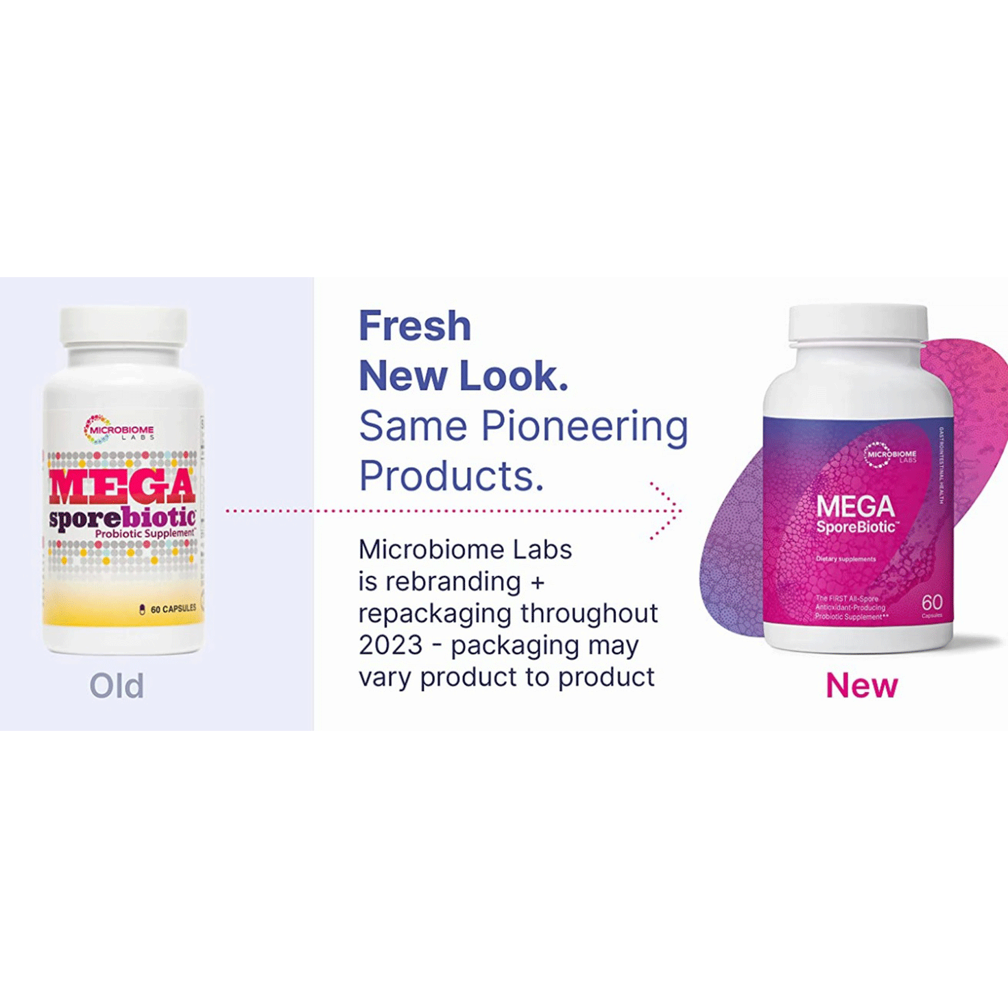 MegaSporeBiotic 180 Capsules by Microbiome Labs New Packaging Old New Look