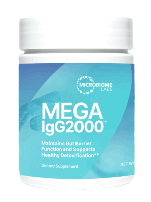 Mega IgG2000 Powder by Microbiome Labs Jar Front New