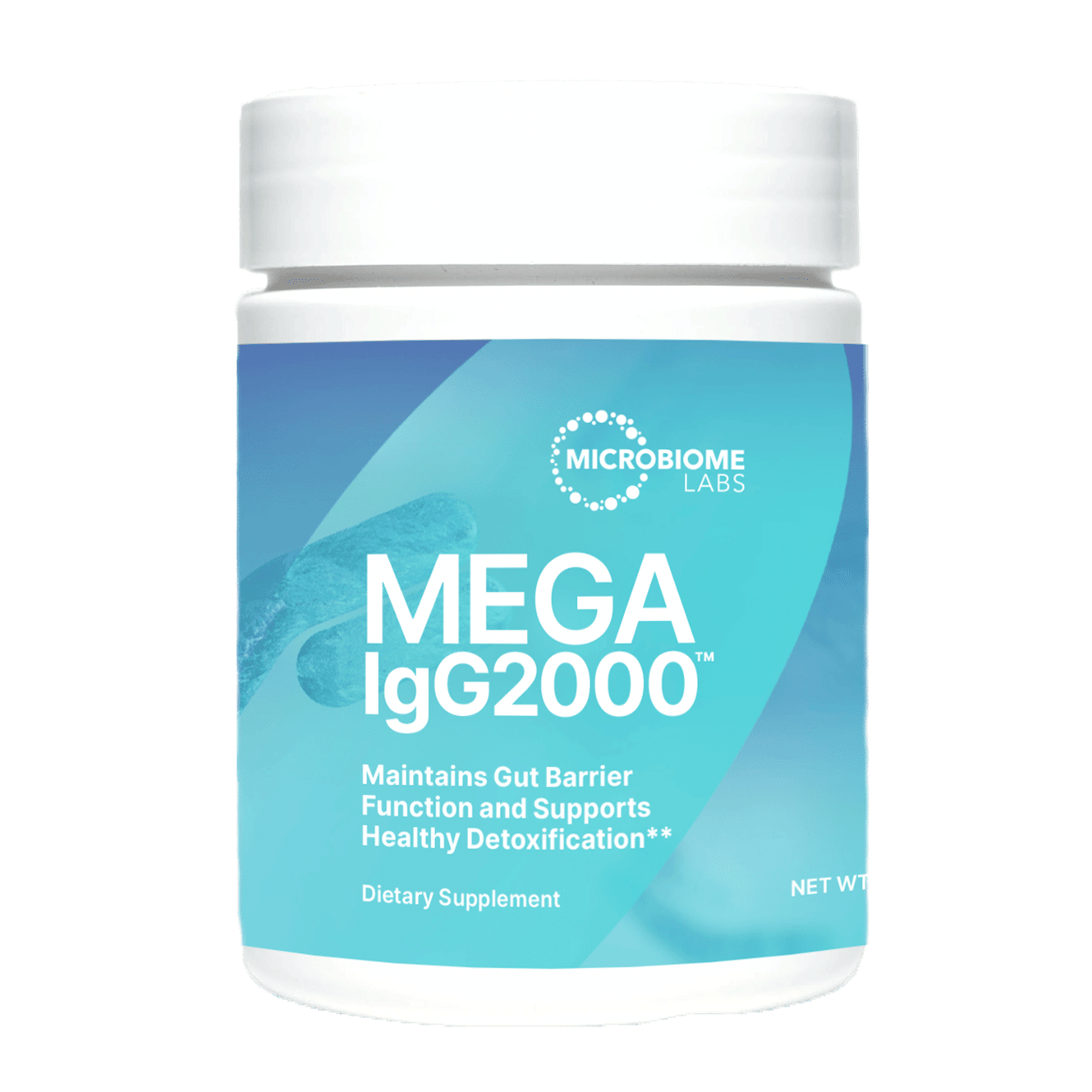 Mega IgG2000 Powder by Microbiome Labs Jar Front New